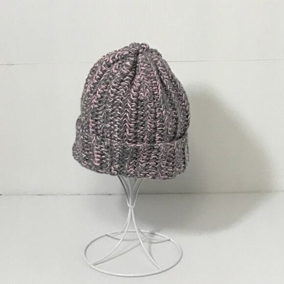 NWT Pink Gray Handmade Crocheted Beanie by Dawny - Picture 1 of 3